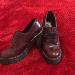 Dr. Martens oxblood platform oxfords